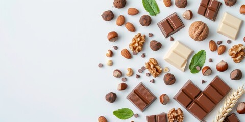Fototapeta premium Assorted Chocolate and Nuts Arrangement