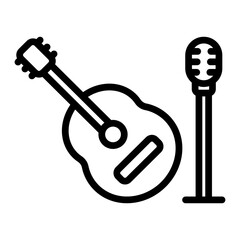 Music Concert Vector Line Icon Design