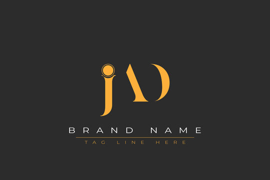 JAD abstract letter logo design. This logo is designed by three abstract letters.