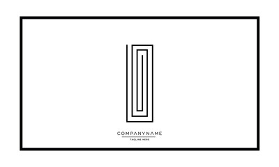 Alphabet letters I or II logo vector icon