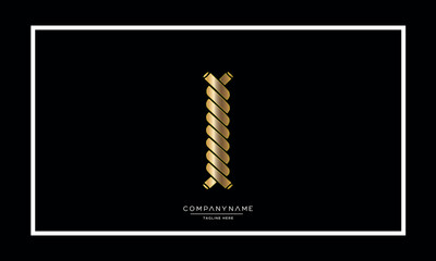 Alphabet letters I or II logo vector icon