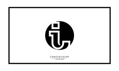 Alphabet letters I or II logo vector icon
