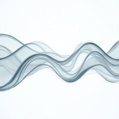 Fototapeta premium Abstract waves in glass morphism style. Light blue transparent wavy lines for banner backgrounds, wallpaper, poster design, streams, science, data, communications tech templates. Semitransparent