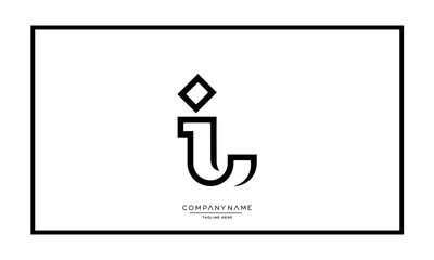 Alphabet letters I or II logo vector icon