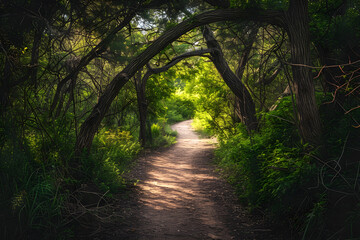 Naklejka premium Serene Wilderness: An Enthralling Glimpse of the Verdent TX Hiking Trails