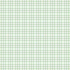 Sheet of graph paper with grid. Millimeter paper texture, geometric pattern. Green lined blank for drawing, studying, technical engineering or scale measurement. Vector illustration