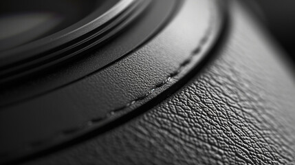 High-resolution close-up of black smooth leather, ultra-clean refined texture, luxury material