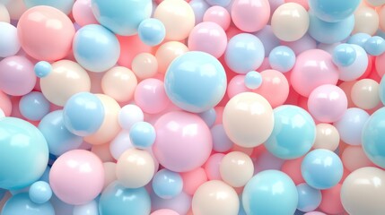 Abstract 3D spheres, pastel colors, graphic design element, digital art, background image
