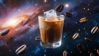 glass of coffee and candy sweet time.