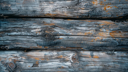 Naklejka premium Flat lay of sun-bleached driftwood planks, weathered natural wood texture, coastal rustic design
