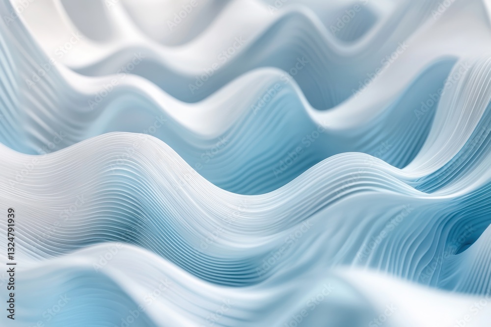 Poster dynamic abstract waves showcasing modern technology in a serene blue palette, beautiful abstract wav