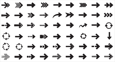 Arrow icon set with various directional symbols and design elements