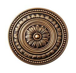 Obraz premium Antique bronze decorative medallion with floral design, cut out