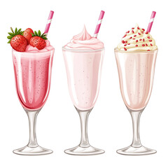 Delicious strawberry milkshakes creamy dreamy treats