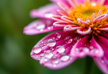 purple flower with water drops