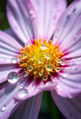 purple daisy flower with water drops