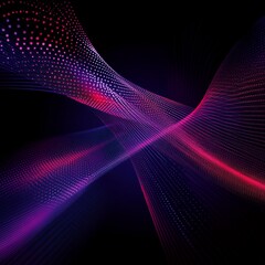 Abstract Intersecting Waveforms with Luminous Dots