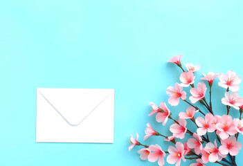 pink envelope with flowers