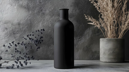 Matte-finish bottle mockup for brand identity projects