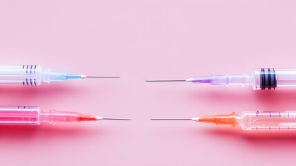 Medical drug Ozempic injection pens on a pink background, representing medication for weight loss and diabetes management