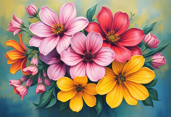 abstract floral background with flowers