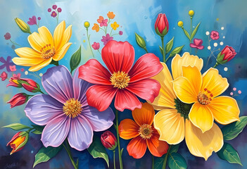 colorful flowers background