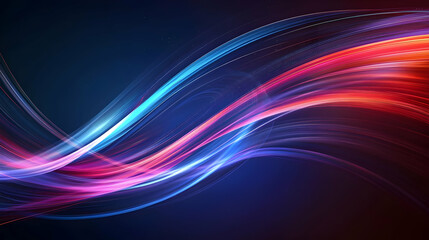 Vivid Abstract Light Trails Flowing Dynamically in Pink Red Blue and Purple on Dark Background