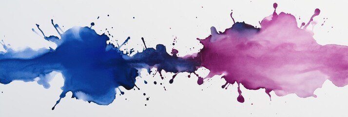 A captivating scene where vibrant blue and pink paint splashes collide, representing artistic expression and the dynamic energy of creativity in a playful artistic style.