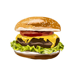 hamburger illustration without background