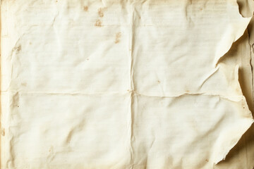 Aged blank parchment paper with creased and weathered edges
