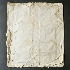 Aged wrinkled blank paper with creases and texture
