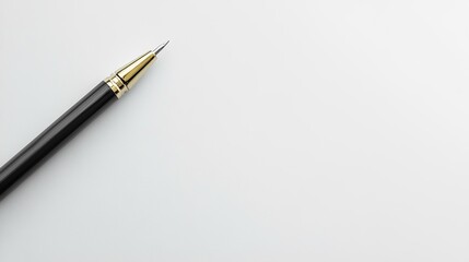 Close-up of black pen on white background