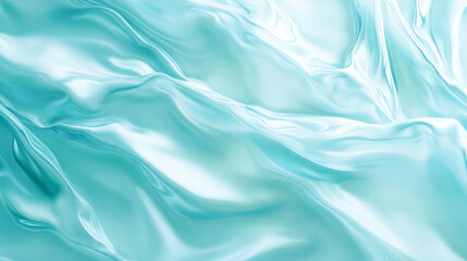 Obraz premium Elegant aqua silk texture with soft waves and highlights