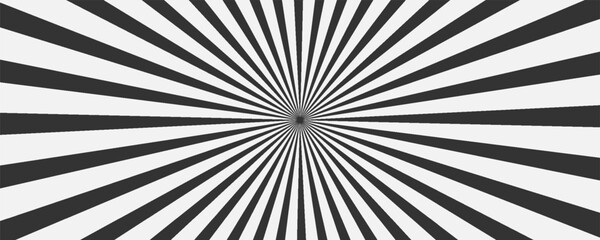 Sun ray light. Sun rays background. Radial burst. Sunburst black pattern isolated on white background. Beams line. Radiate sunlight. Comic effect texture.