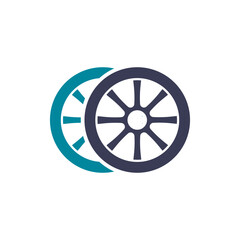 Obraz premium wheel icon modern flat design