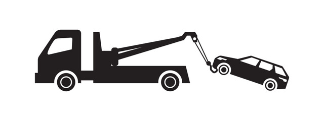 towing a car icon isolated on white