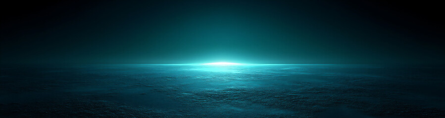 Obraz premium dark blue and green gradient background, minimalistic, grainy texture,