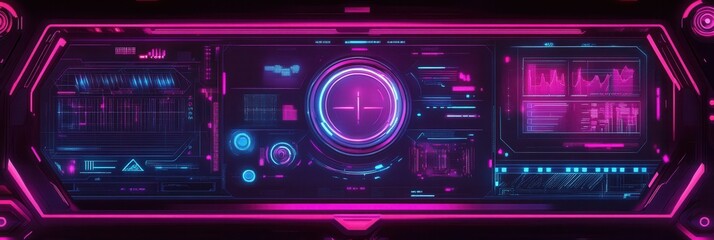 Futuristic cyberpunk design featuring glitch effects and neon typography for tech-focused graphic resources