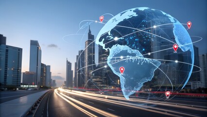 Import tariffs increase concept with digital elements.
 - obrazy, fototapety, plakaty