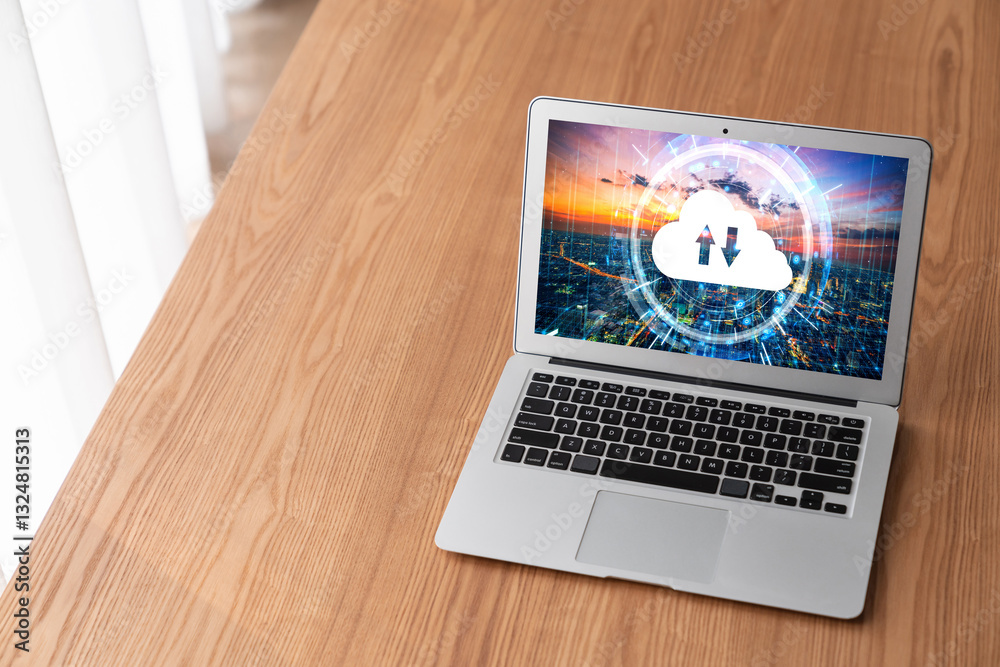 Poster cloud computing software for modish remote work and personal data storage