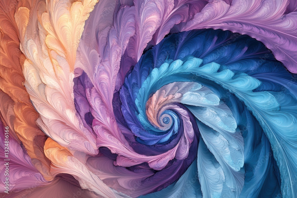 Poster Vibrant abstract swirl design showcasing colorful patterns and dynamic balance in a modern artistic composition