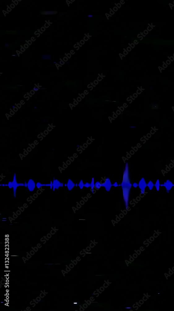 Poster dynamic neon sound waveforms transforming across subtle dark background