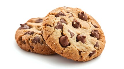 Two cookies with a white background