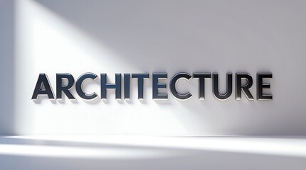 Modern typography showcasing the word architecture on a clean background with shadows