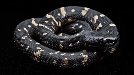 Obraz premium Close up of an attractive black and tan snake coiled