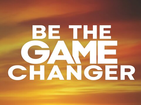 Be the Game Changer Typography and Colorful Background Motivational Quote T-shirt Design Illustration