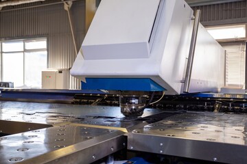 punching press for metal, cutting of sheet in production