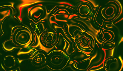 Abstract green background with yellow swirling lines, light noise