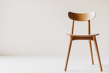 Modern wooden chair in a minimalist setting
