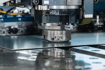 punching press for metal, cutting of sheet in production